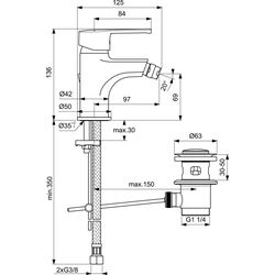 Baterie pentru bideu Ideal Standart Idealstream B1264AA (Chrome) Thumb