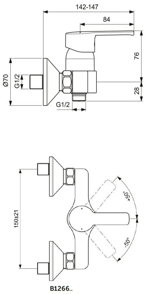 Baterie pentru dus Ideal Standart Idealstream B1266AA (Chrome) - 2