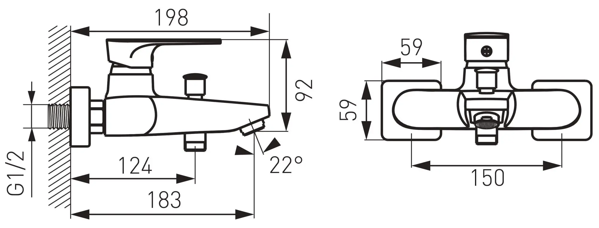 Смеситель для ванны и душа Ferro Algeo Square BAQ1 (Chrome)