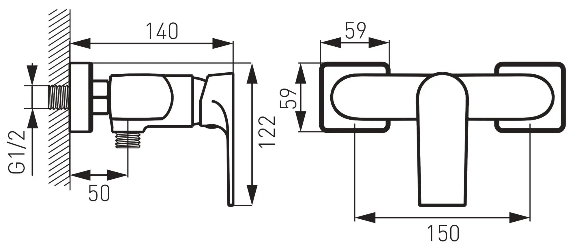 Смеситель для душа Ferro Algeo Square BAQ7 (Chrome)