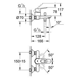 Смеситель для ванны и душа Grohe BauLoop 23341000 (Chrome) Thumb