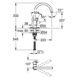 Смеситель для мойки Grohe BauLoop 31368001 (Chrome) Thumb