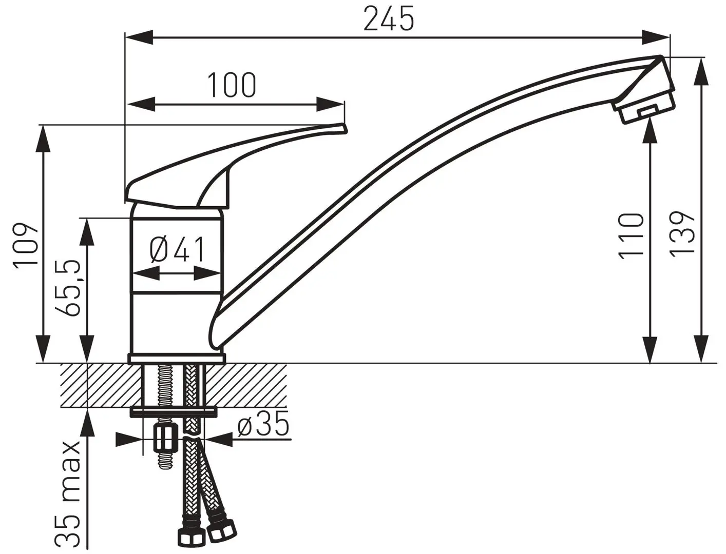 Baterie pentru chiuveta Ferro Basic BBC4 (Chrome) - 2