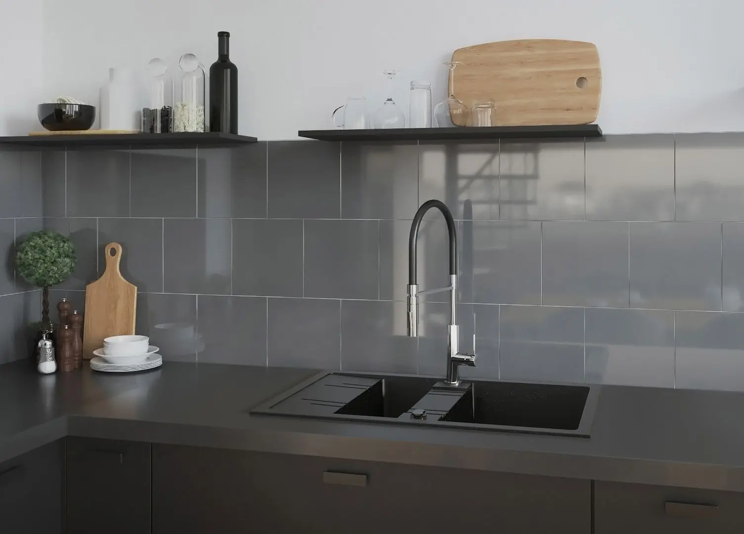 Baterie pentru chiuveta Ferro Liberetto BLE4B (Chrome/Black)