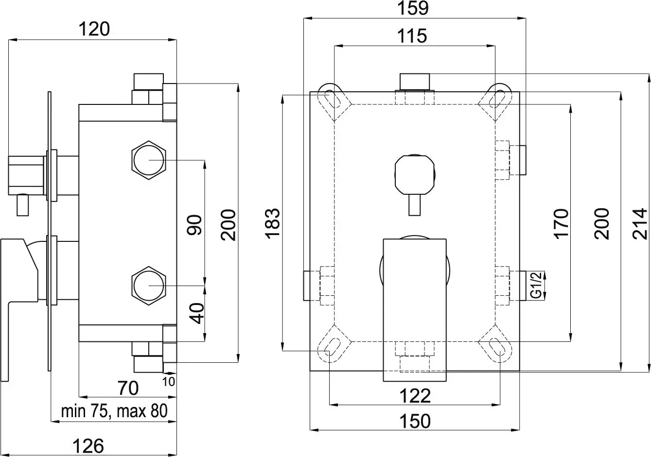 Baterie pentru cada si dus Ferro Edge BOX36051RX.0 (Chrome) - 2