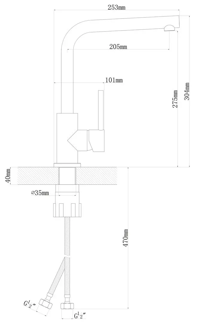 Смеситель для мойки Florentina Delta FL (Black)