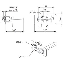Baterie pentru lavoar Remer Dream D15 (Chrome) Thumb