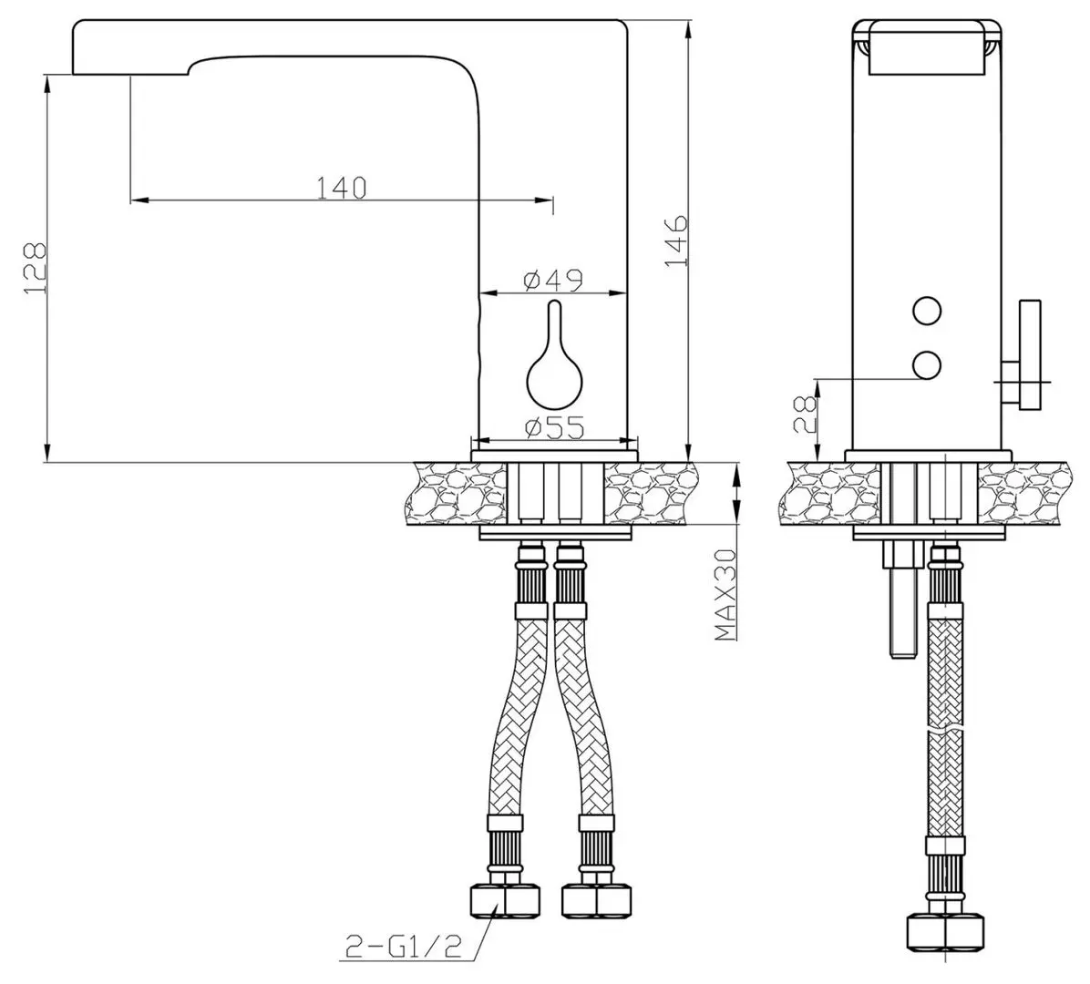 Baterie pentru lavoar Creavit ES2410 (Chrome)