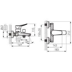 Baterie pentru cada si dus Ferro Espacio BES1 (Chrome) Thumb