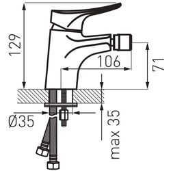 Baterie pentru bideu Ferro Espacio BES6 (Chrome) Thumb