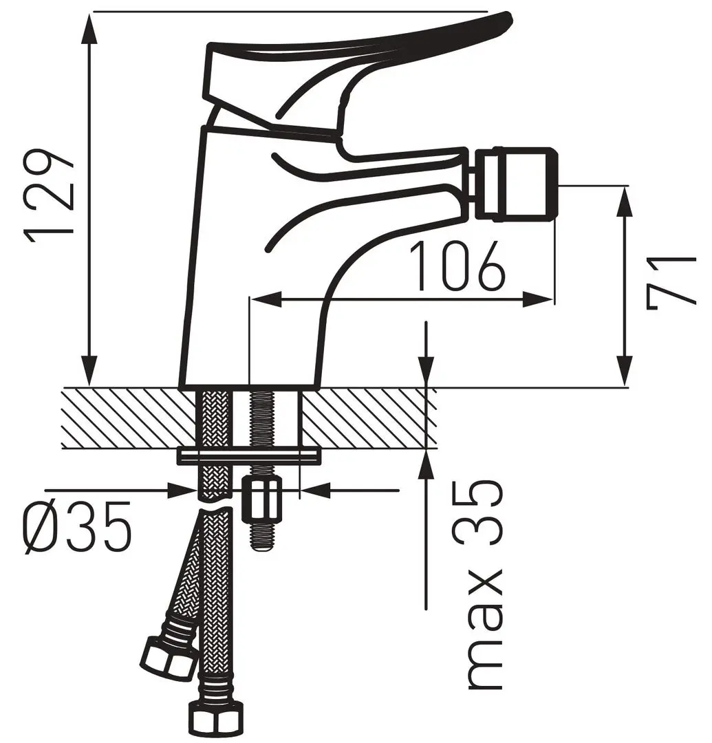 Baterie pentru bideu Ferro Espacio BES6 (Chrome) - 2