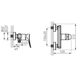 Baterie pentru dus Ferro Espacio BES7 (Chrome) Thumb