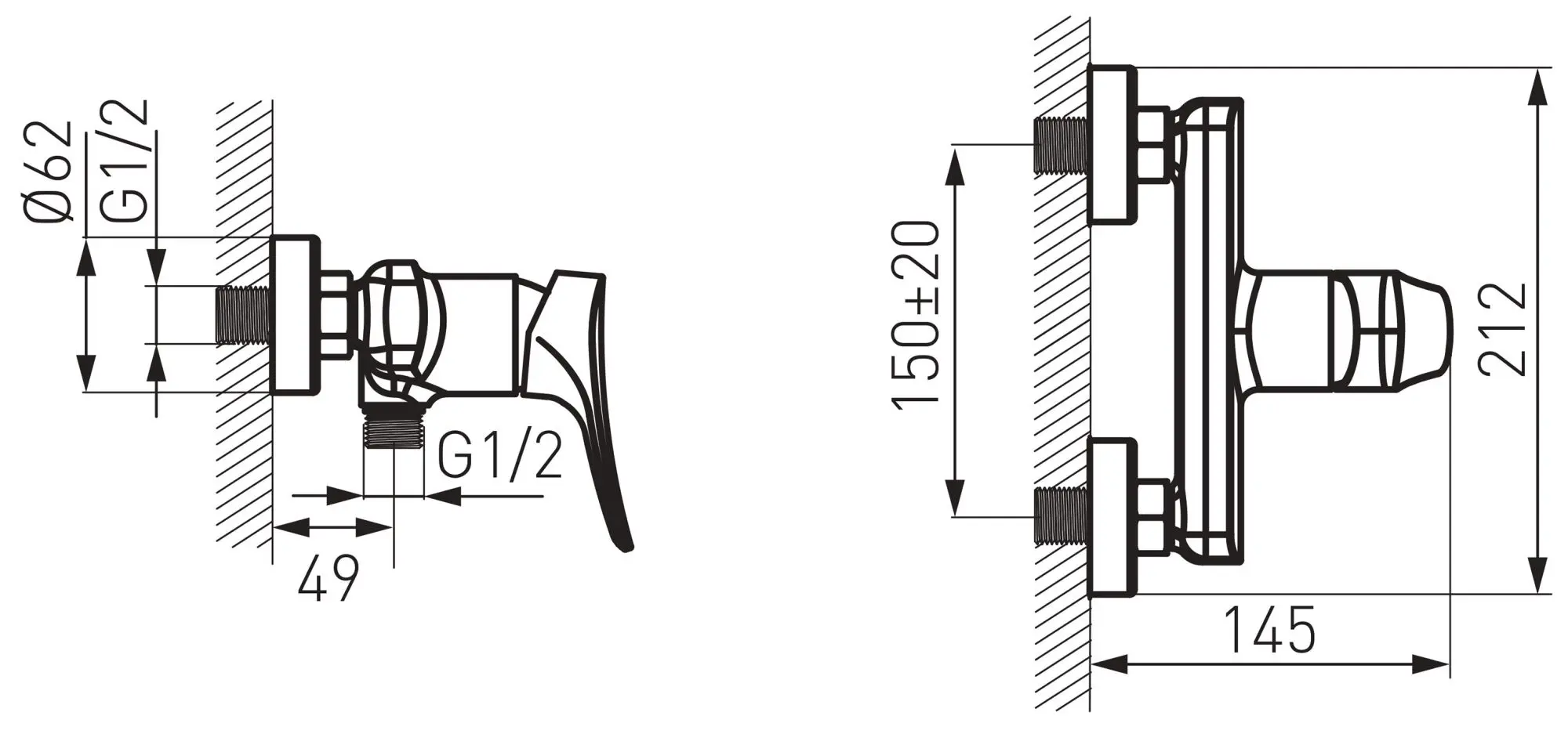 Baterie pentru dus Ferro Espacio BES7 (Chrome) - 2