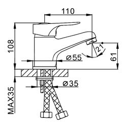 Baterie pentru lavoar Frap H28 F1028-B (Chrome) Thumb