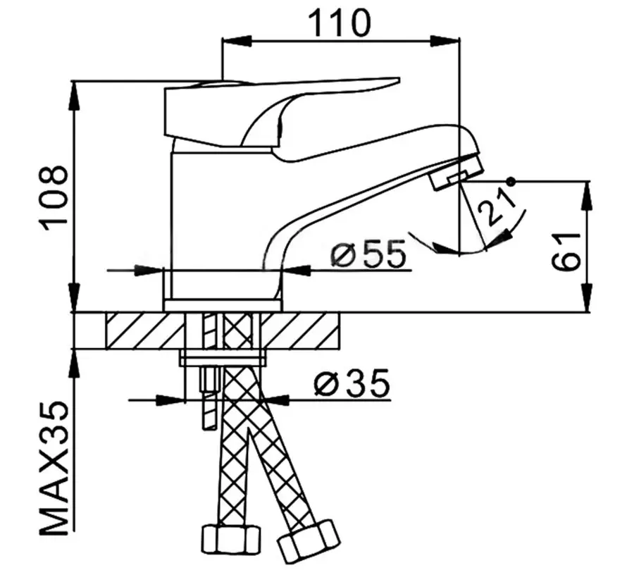 Baterie pentru lavoar Frap H28 F1028-B (Chrome) - 2