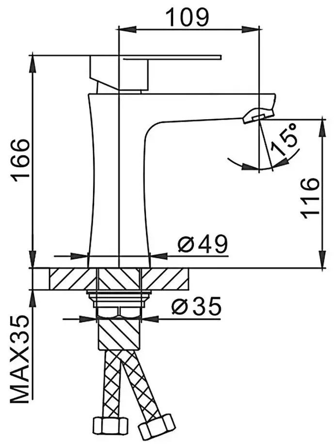 Baterie pentru lavoar Frap H48 F1048 (Satin) - 3