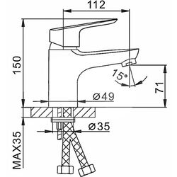 Baterie pentru lavoar Frap H703 F10703-B (Chrome) Thumb