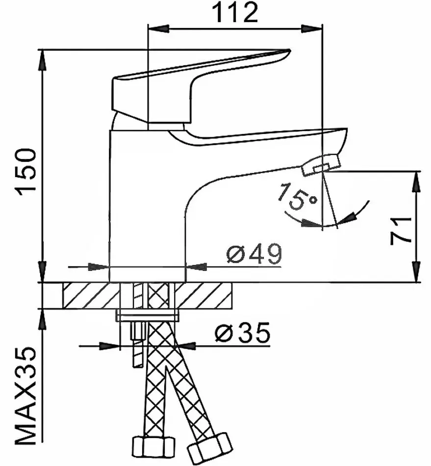 Baterie pentru lavoar Frap H703 F10703-B (Chrome) - 3