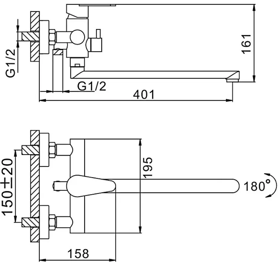 Baterie pentru cada si dus Frap H48 F2248 (Satin) - 3