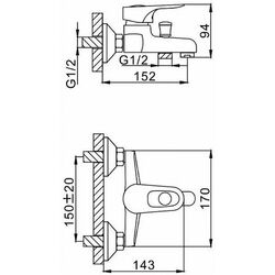 Baterie pentru cada si dus Frap H28 F3028-B (Chrome) Thumb