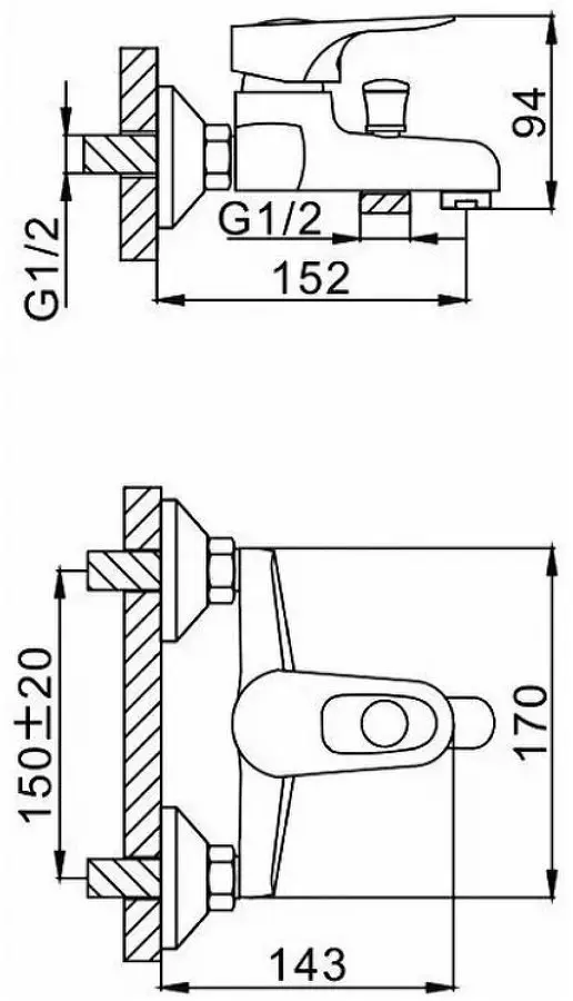 Baterie pentru cada si dus Frap H28 F3028-B (Chrome) - 2