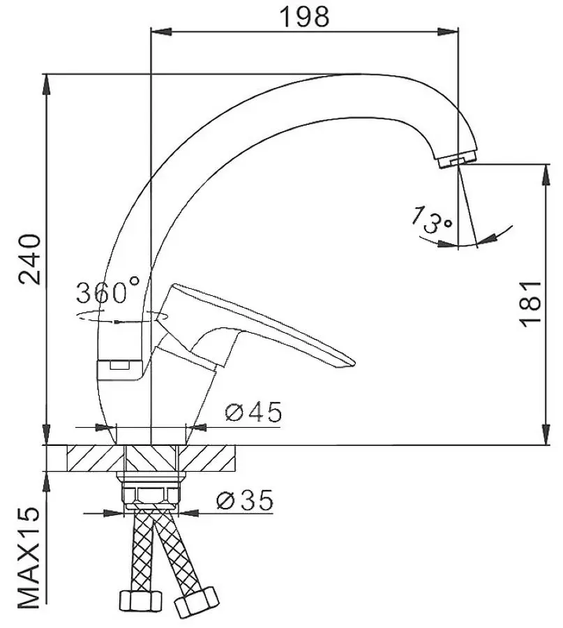 Baterie pentru lavoar Frap H701 F41701-B (Chrome) - 3