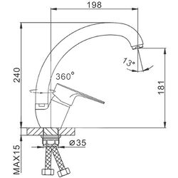 Baterie pentru chiuveta Frap H702 F41702-B (Chrome) Thumb