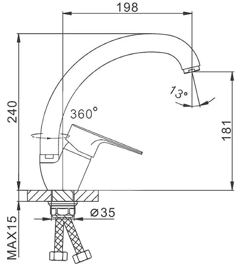 Baterie pentru chiuveta Frap H702 F41702-B (Chrome)
