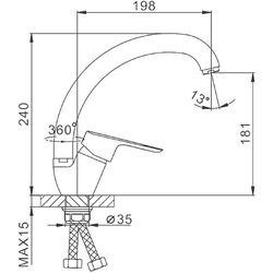 Baterie pentru chiuveta Frap H703 F41703-B (Chrome) Thumb