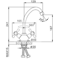 Baterie pentru chiuveta Frap H732 F41732-B (Chrome) Thumb