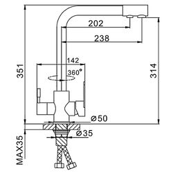 Baterie pentru chiuveta Frap H48 F4348 (Satin) Thumb