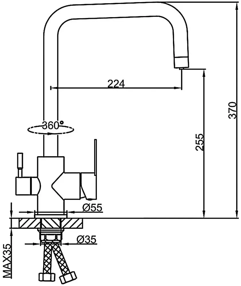Baterie pentru chiuveta Frap H801 F43801 (Satin) - 2