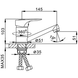 Baterie pentru chiuveta Frap H28 F4528-2 (Chrome) Thumb