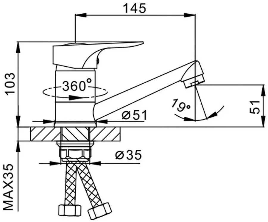 Baterie pentru chiuveta Frap H28 F4528-2 (Chrome) - 2