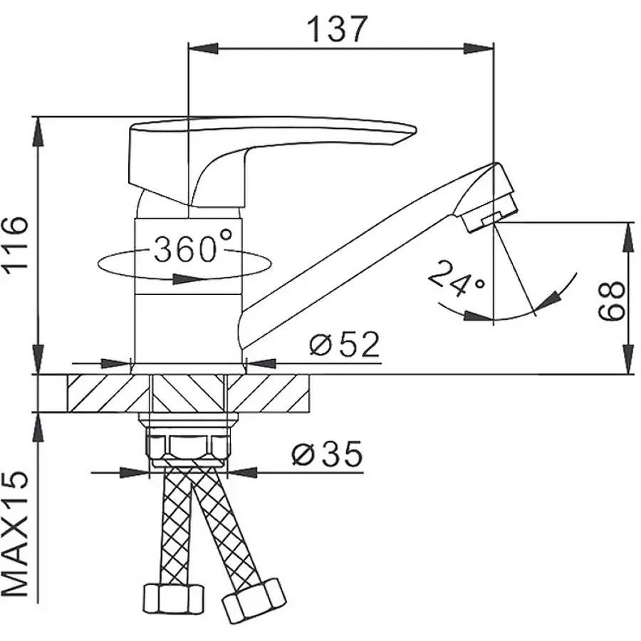 Baterie pentru chiuveta Frap H701 F45701-B (Chrome) - 3