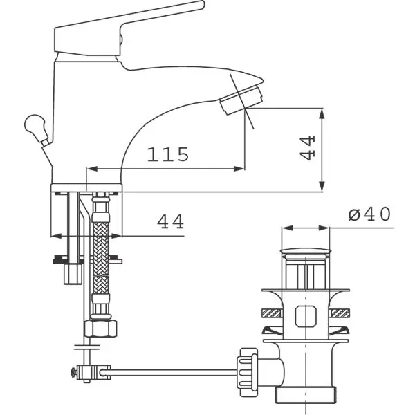Baterie pentru lavoar Ferro Smile BSM2 (Chrome)