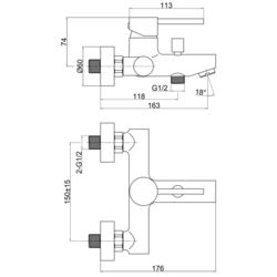 Baterie pentru cada si dus Ferro Fiesta BFI1 (Chrome) Thumb