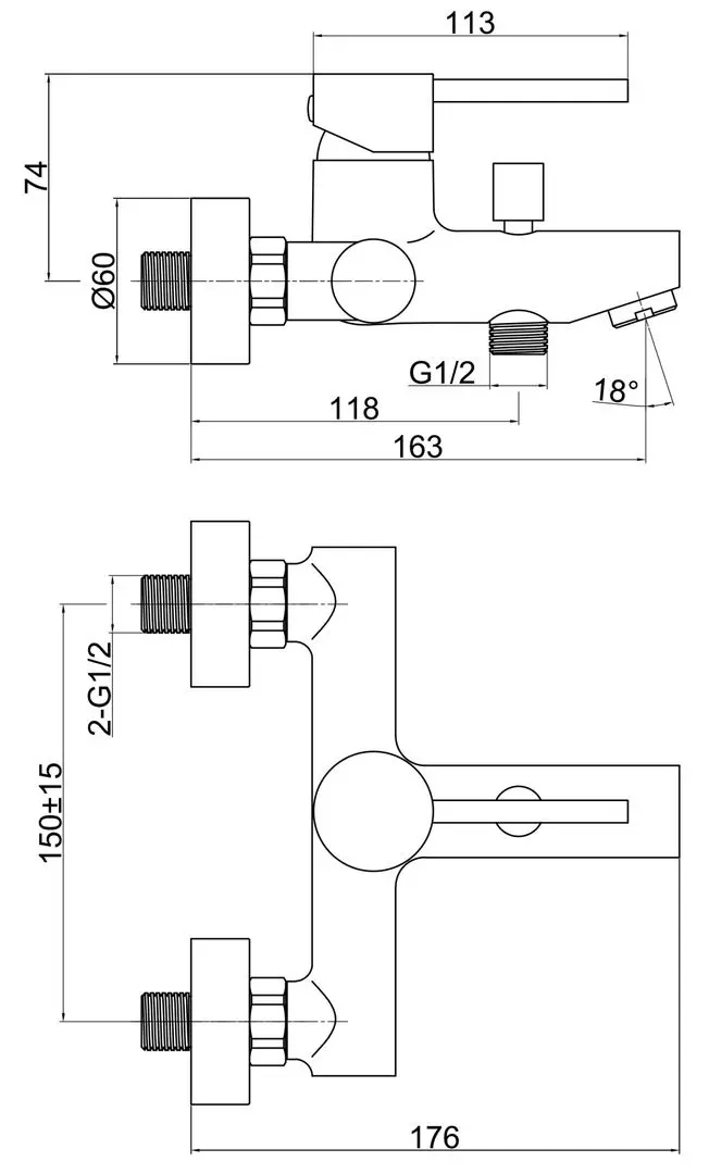 Baterie pentru cada si dus Ferro Fiesta BFI1 (Chrome)