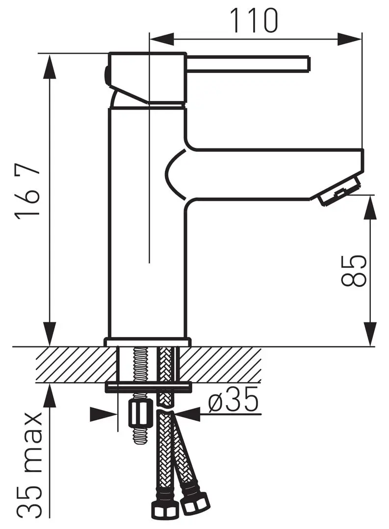 Baterie pentru lavoar Ferro Fiesta BFI2 (Chrome)