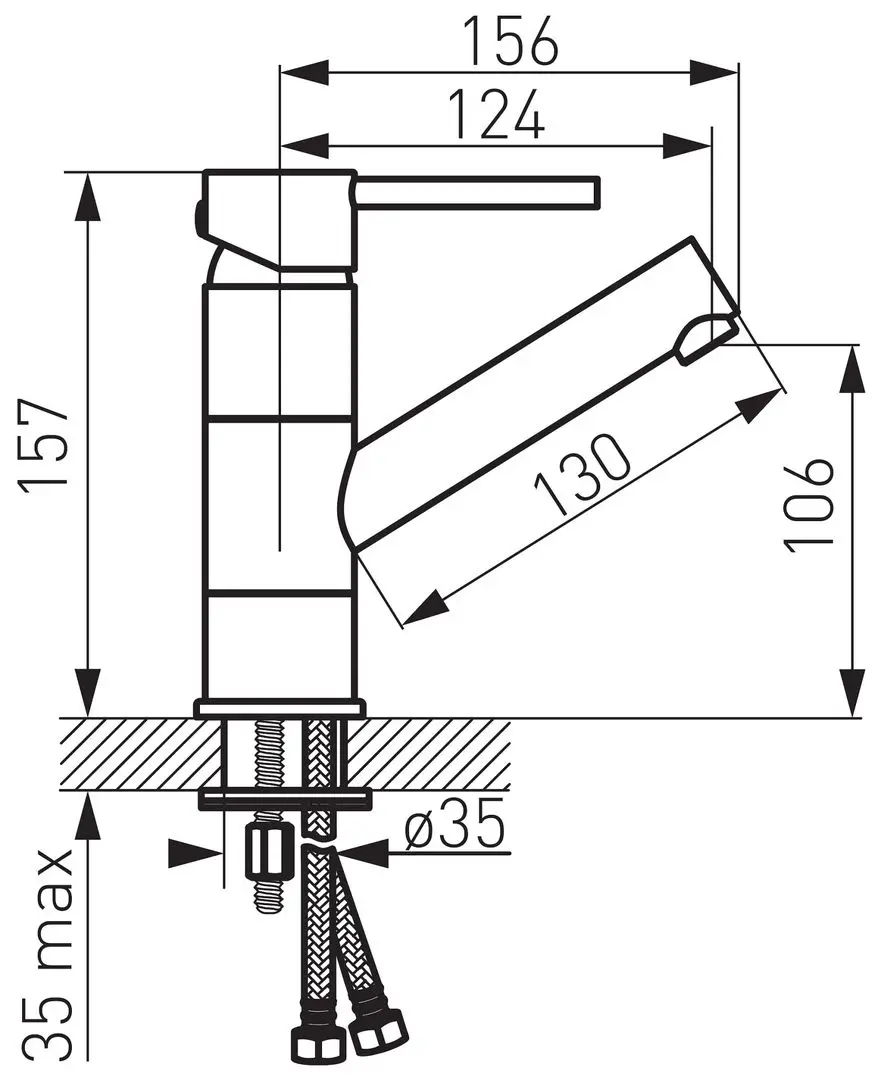 Baterie pentru lavoar Ferro Fiesta BFI2A (Chrome)