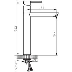 Baterie pentru lavoar Ferro Fiesta BFI2L (Chrome) Thumb