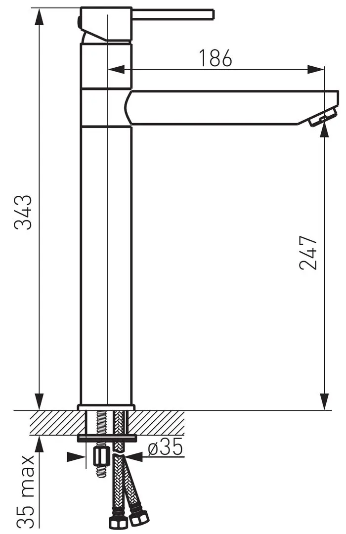 Baterie pentru lavoar Ferro Fiesta BFI2L (Chrome)