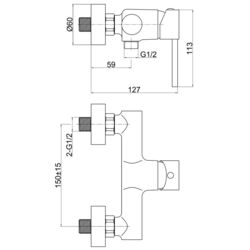 Смеситель для душа Ferro Fiesta BFI7 (Chrome) Thumb