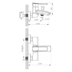 Baterie pentru cada si dus Ferro Florence BFL1VL (Chrome) Thumb