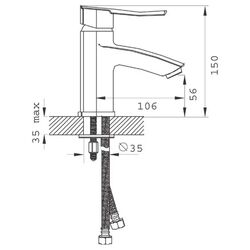 Baterie pentru lavoar Ferro Florence BFL2VL (Chrome) Thumb