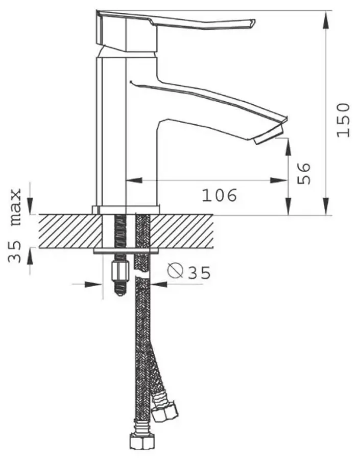 Baterie pentru lavoar Ferro Florence BFL2VL (Chrome) - 2