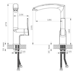 Baterie pentru chiuveta Ferro Florence BFL4VL (Chrome) Thumb