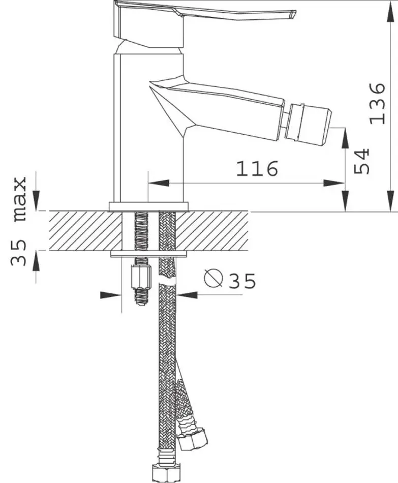 Baterie pentru bideu Ferro Florence BFL6VL (Chrome) - 2