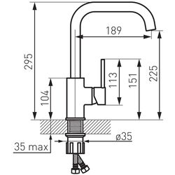 Baterie pentru chiuveta Ferro Freya BFR42S (Sand) Thumb