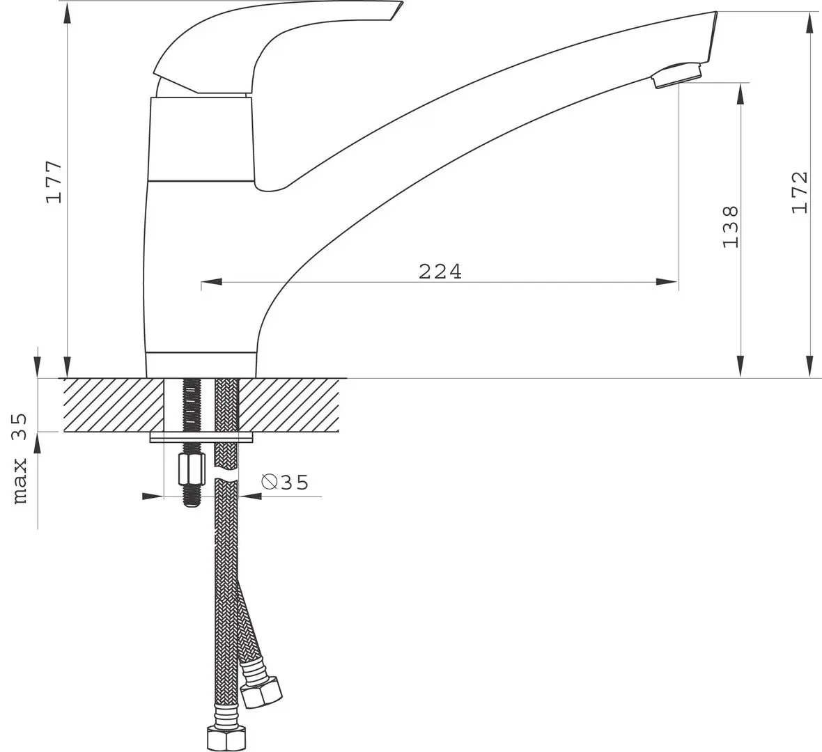 Смеситель для мойки Ferro Genova VerdeLine BGE4VL (Chrome) - 3